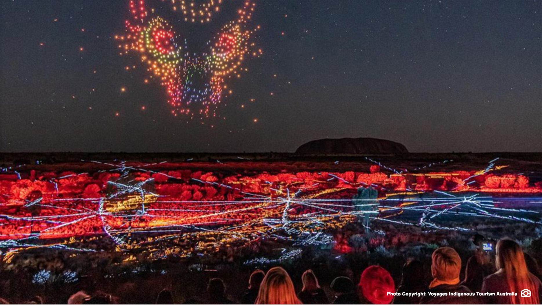 Uluru Becomes a Top Australian Tourist Destination with Nightly Drone Sky Story